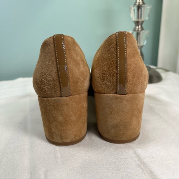 Margaux The Heel Pump Camel Cognac Italian Suede Size 37.5 7.5 B Medium Women’s - Picture 4 of 9